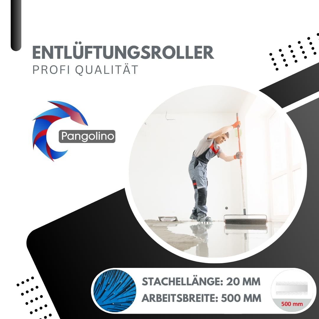 Pangolino Rodillo de ventilación de 50 cm con púas de metal, con longitud de púas: 20 mm, rodillo profesional de ventilación para epoxi y revestimientos fluidos, resistente a disolventes
