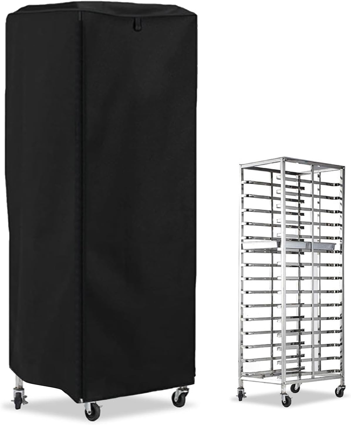 420D Speed Rack Cover Bakery Bread Rack Cover, High Density Water and Dust Resistant Bun Rack Cover for Commercial Bun Pan Bakers 23" x 28" x 64"