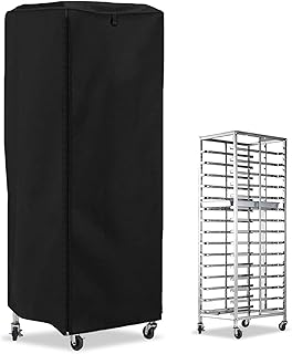 420D Bakery Rack Cover, High Density Water and Dust Resistant Bun Rack Cover for Commercial Bun Pan Bakers 23" x 28" x 64"