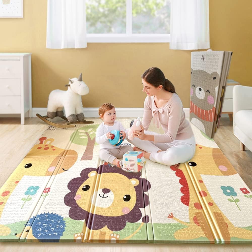 Foldable Baby Play Mat with Carry Bag 200x180x1.5 CM Waterproof