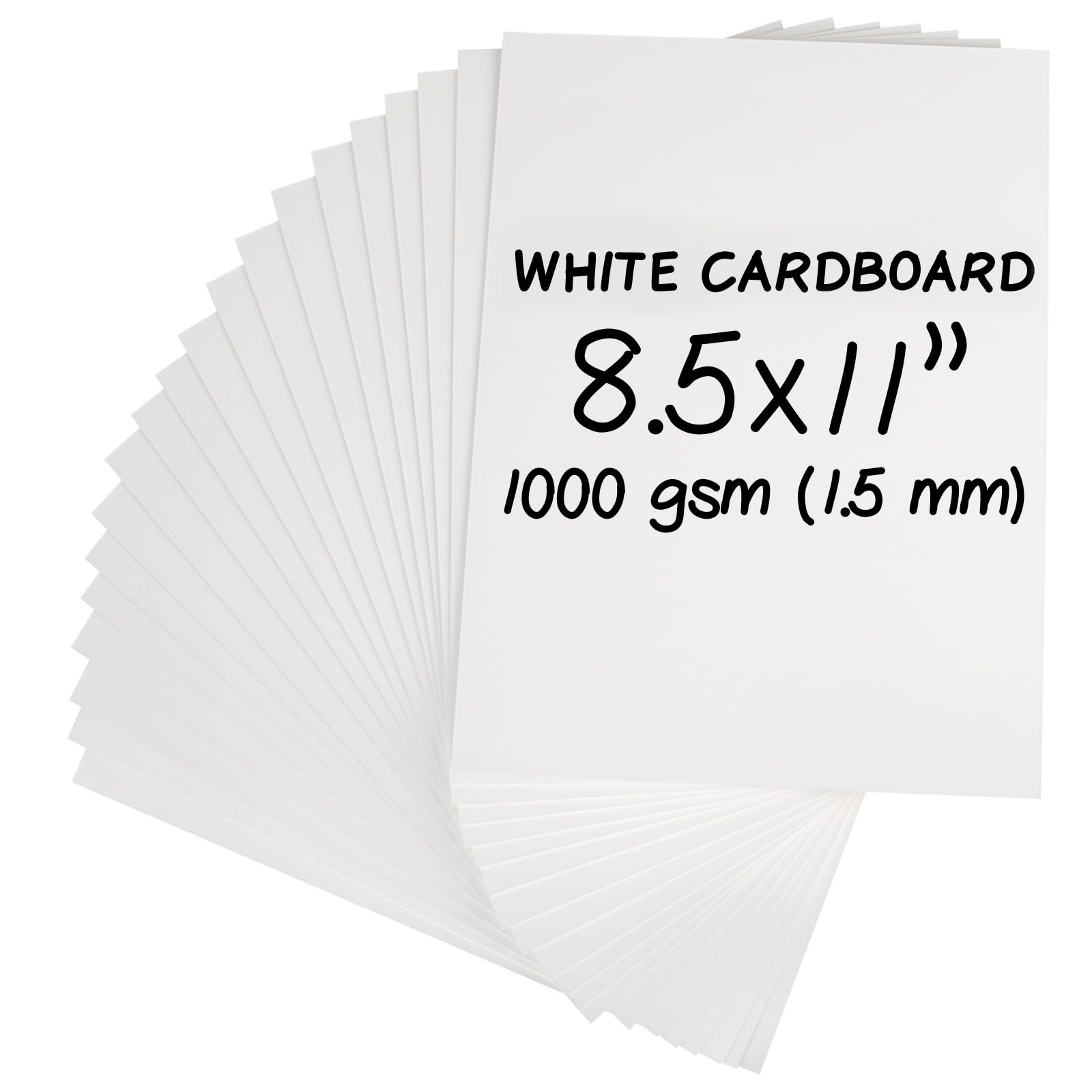 Lot de 20 feuilles de carton robuste de 21,6 x 27,9 cm – 1000 g/m² (1,5 mm d'épaisseur) – Sans acide – Pour reliure, planches de livres, supports et travaux manuels – Alternative robuste aux feuilles