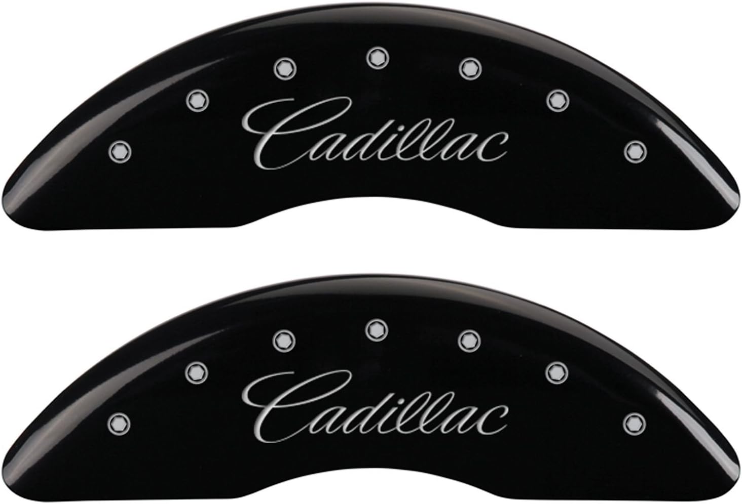 MGP Caliper Covers Compatible with 2016-2019 Cadillac CT6 (Requires 19"+ Wheels) Powder-Coated Finish, 4 PCS Front and Rear (Red - Cadillac Cursive Engraving)