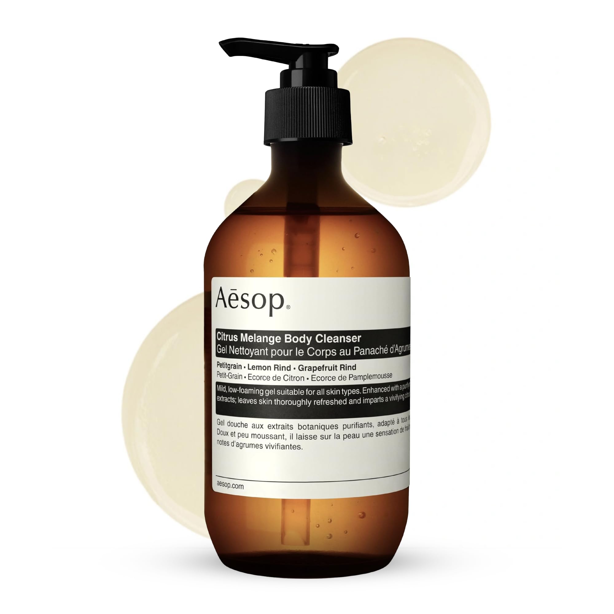 Citrus Melange Body Cleanser | Low-Foaming Shower Gel with Jasmine and Citrus Essential Oil Blend to Refresh & Hydrate Skin | 500 mL / 16.9 oz