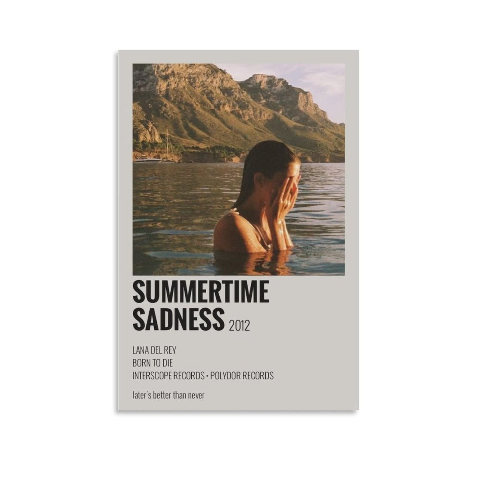 SUMMERTIME SADNESS 2012 Lana Del Rey Canvas Poster Wall Art Decor Print Picture Paintings for Living Room Bedroom Decoration Panel Hanging Posters Vertical Unframe-style 12x18inch(30x45cm)