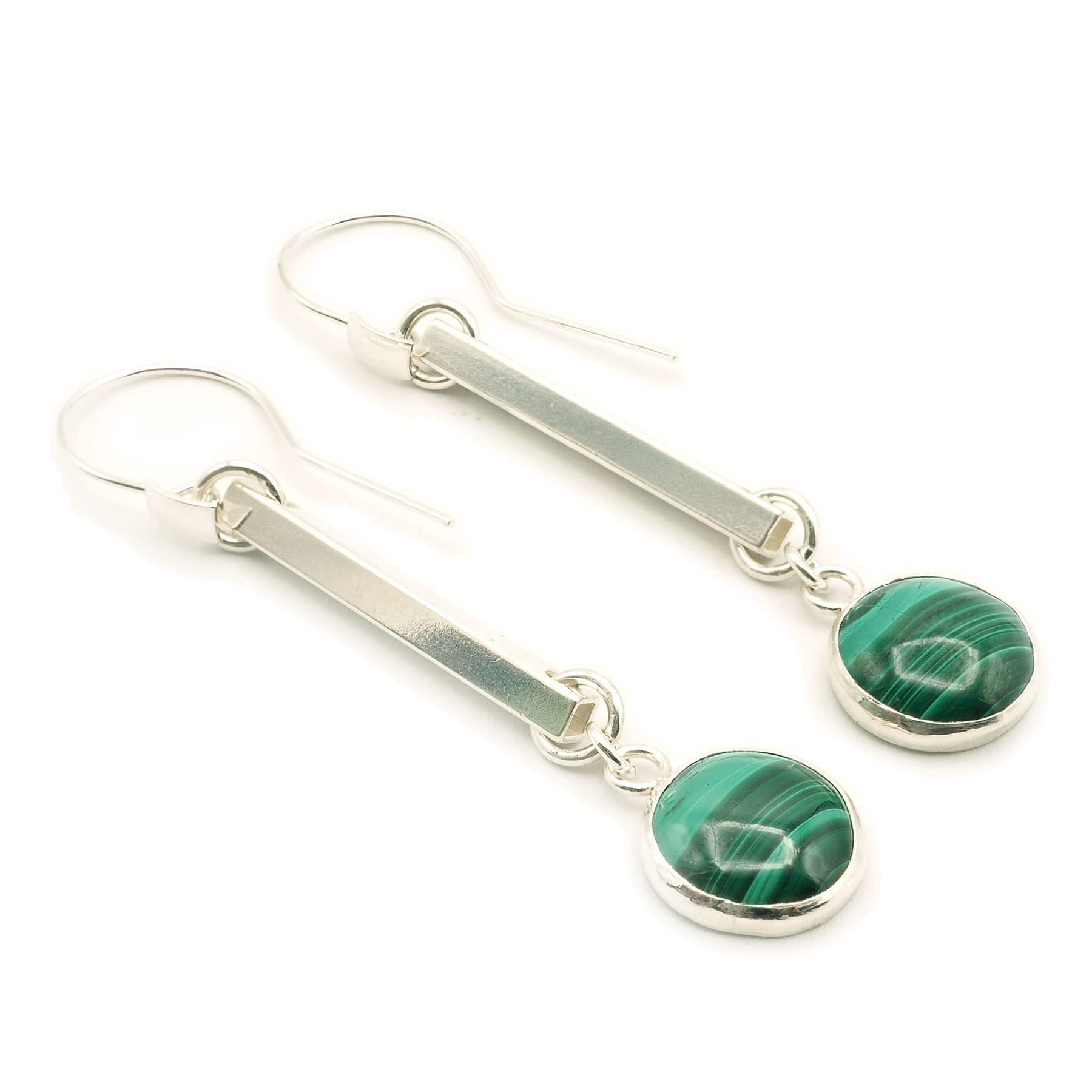 Pendientes Malaquita y Plata 925