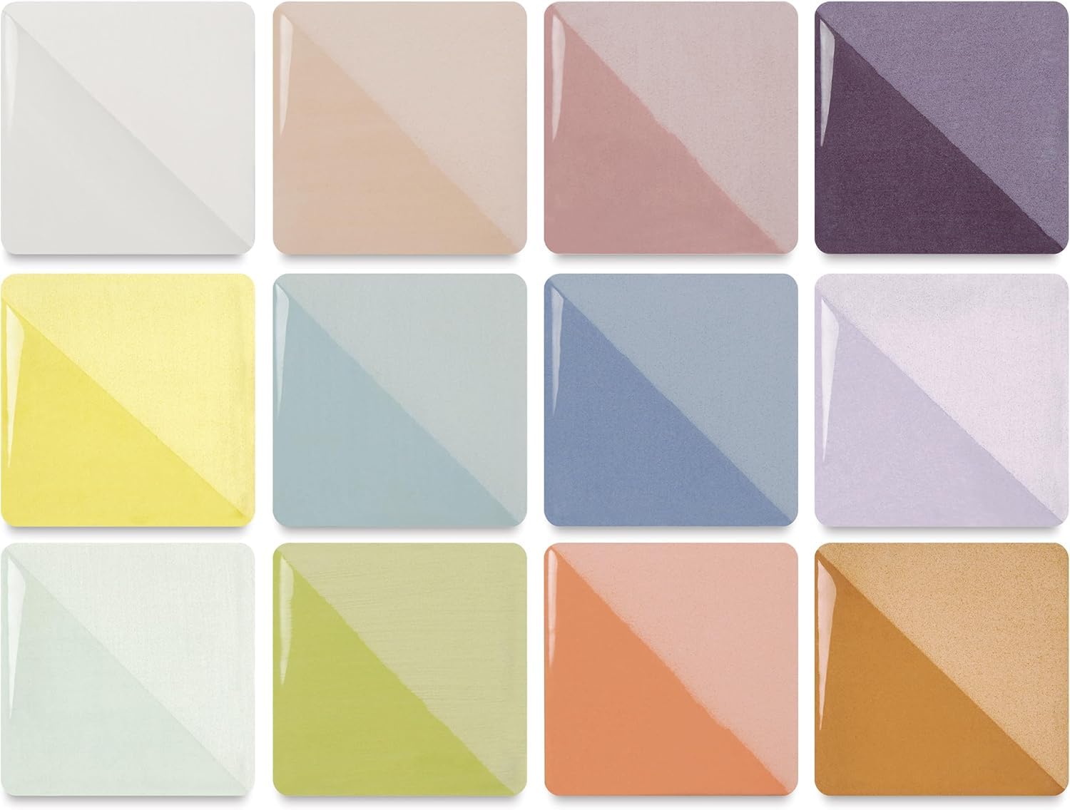 Speedball Underglaze Pastel Sampler Pack of 12, 16 Ounces, Made in USA, Lead Free Color Glaze for Ceramic and Ceramics, Wide Range Cone 05-10, Food Safe