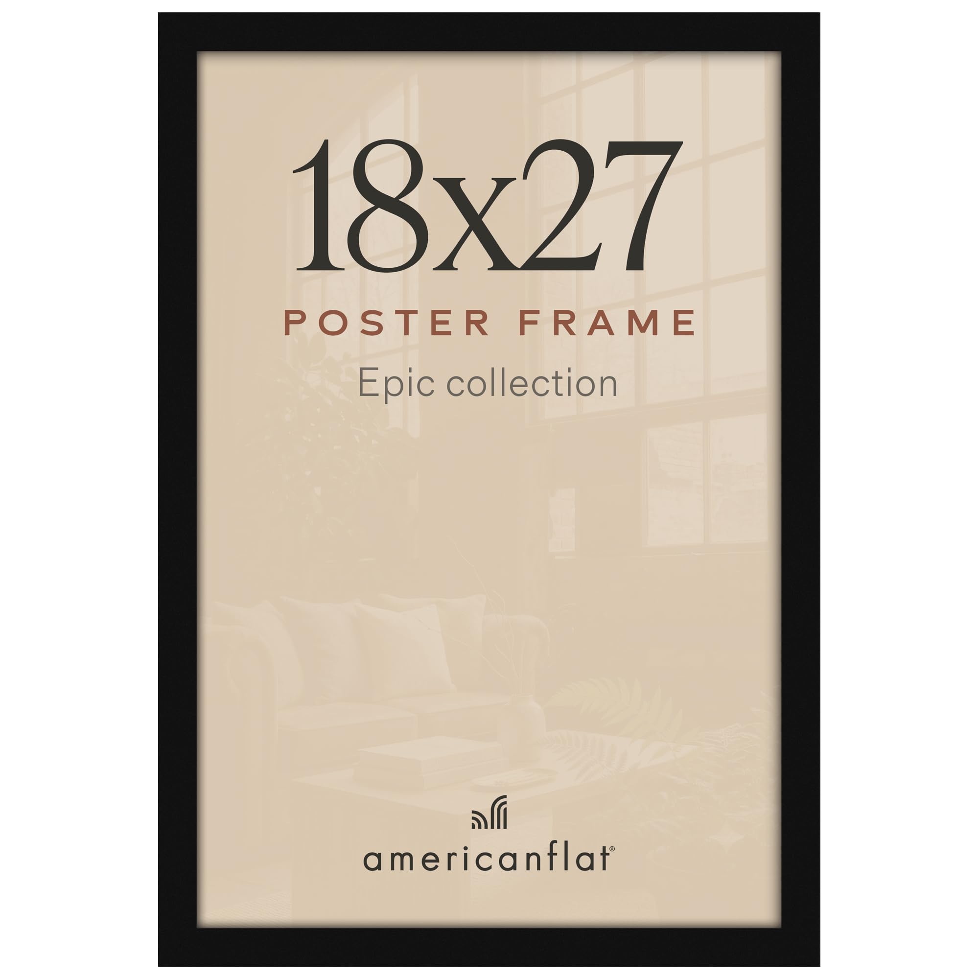 Americanflat 18x27 Poster Frame - Engineered Wood - Black