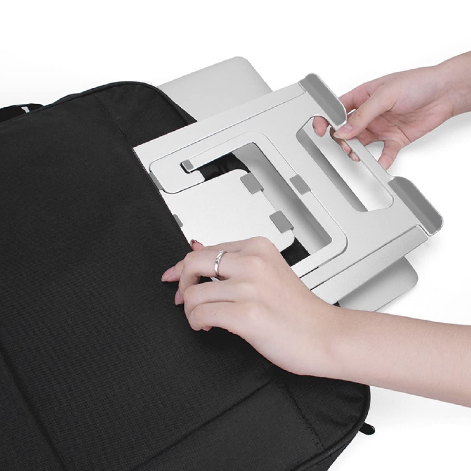 Soporte para Ordenador portátil, Radiador de computadora Altura Ajustable Plegable aleación Aluminio con Soporte Regazo