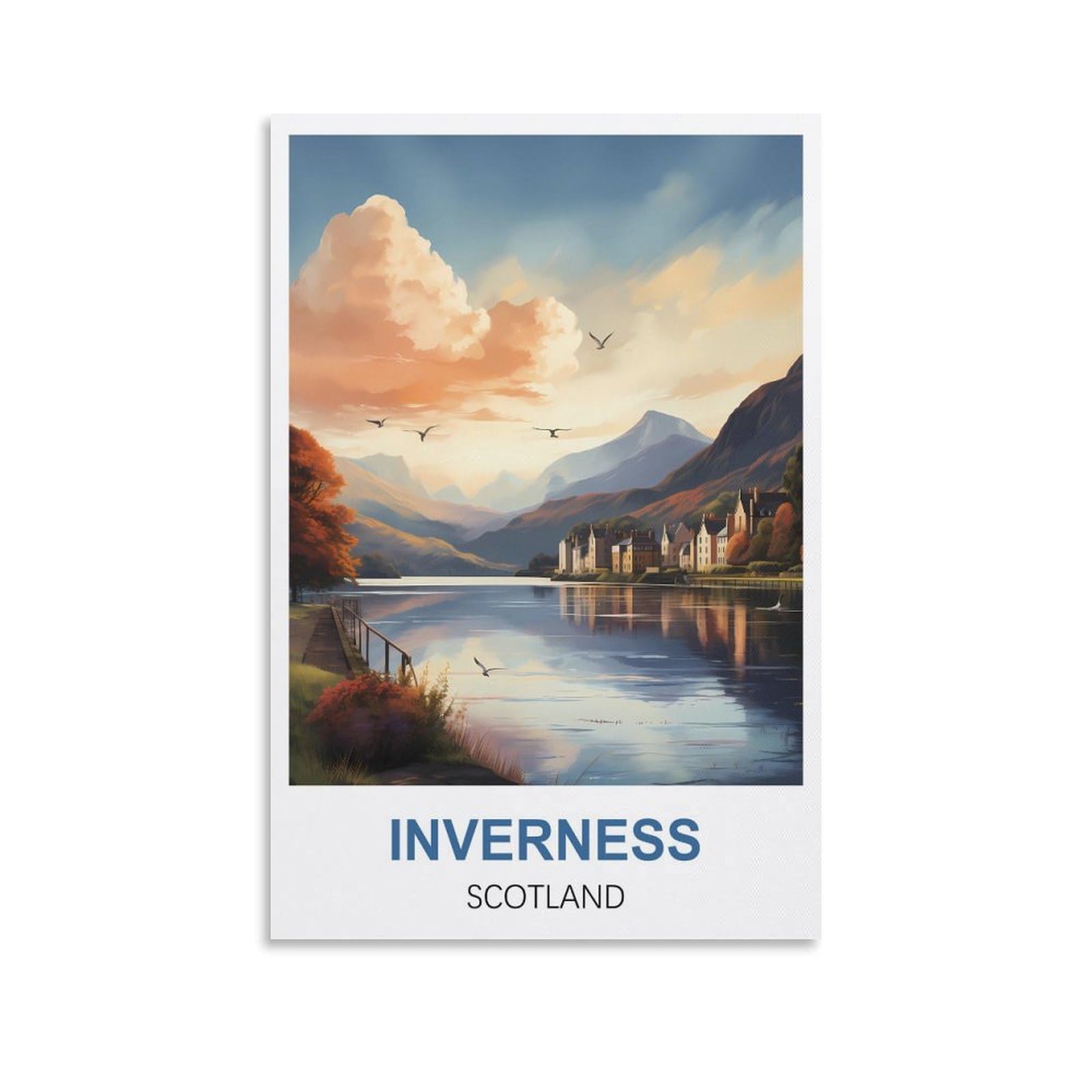EZMLFA 5D Diamond Painting Kits,Inverness Scotland Diamond Art Kits Adults, Create Your Own Diamond Painting Full Drill Gifts for Home Decor 40x40cm