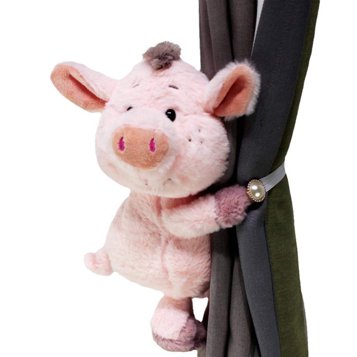 Embasses pour Rideaux, Sangles de Fixation for Rideaux en Forme d'animaux Doux et Moelleux avec Bouton élastique Accessoires(2)