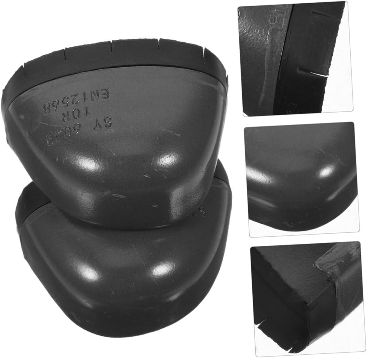 CHILDWEET 2 Pairs Labor Safety Shoe Toe Covers Metatarsal Guards for Men Women Comfortable Plastic Rubber Protection Easy to Install Toe Caps for Work Footwear