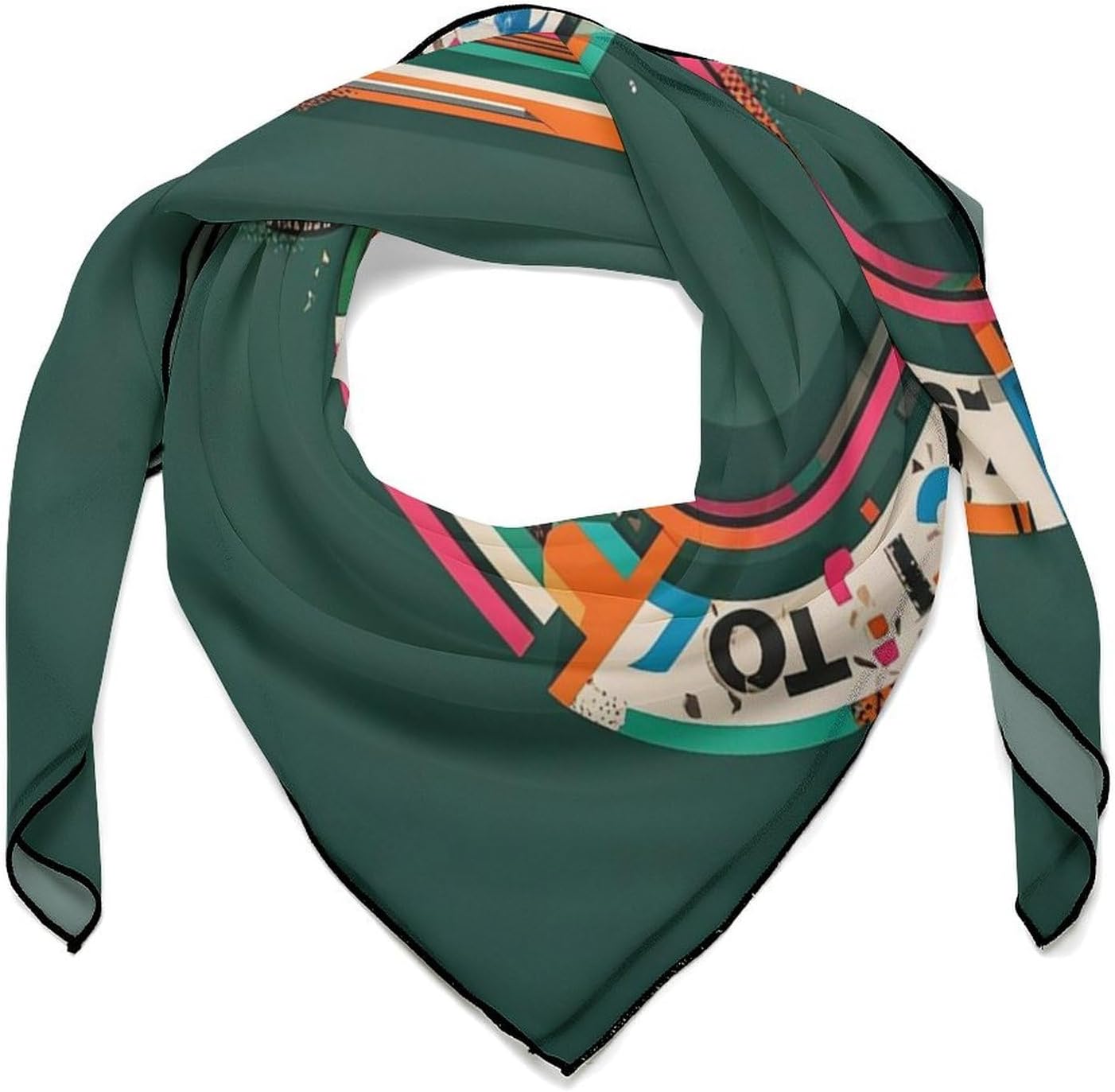 Square Scarf Letters with Football Elements Neck Scarf for Women 27 X 27 Inch Neckerchief Headscarf Hair Scarf Silk Scarves for Hair Wrapping Sleeping