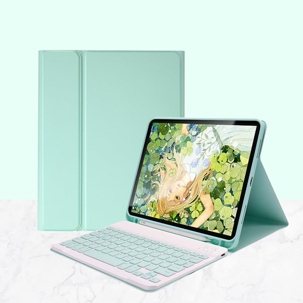 Galaxy A9+ Keyboard Case - Bluetooth Green -1