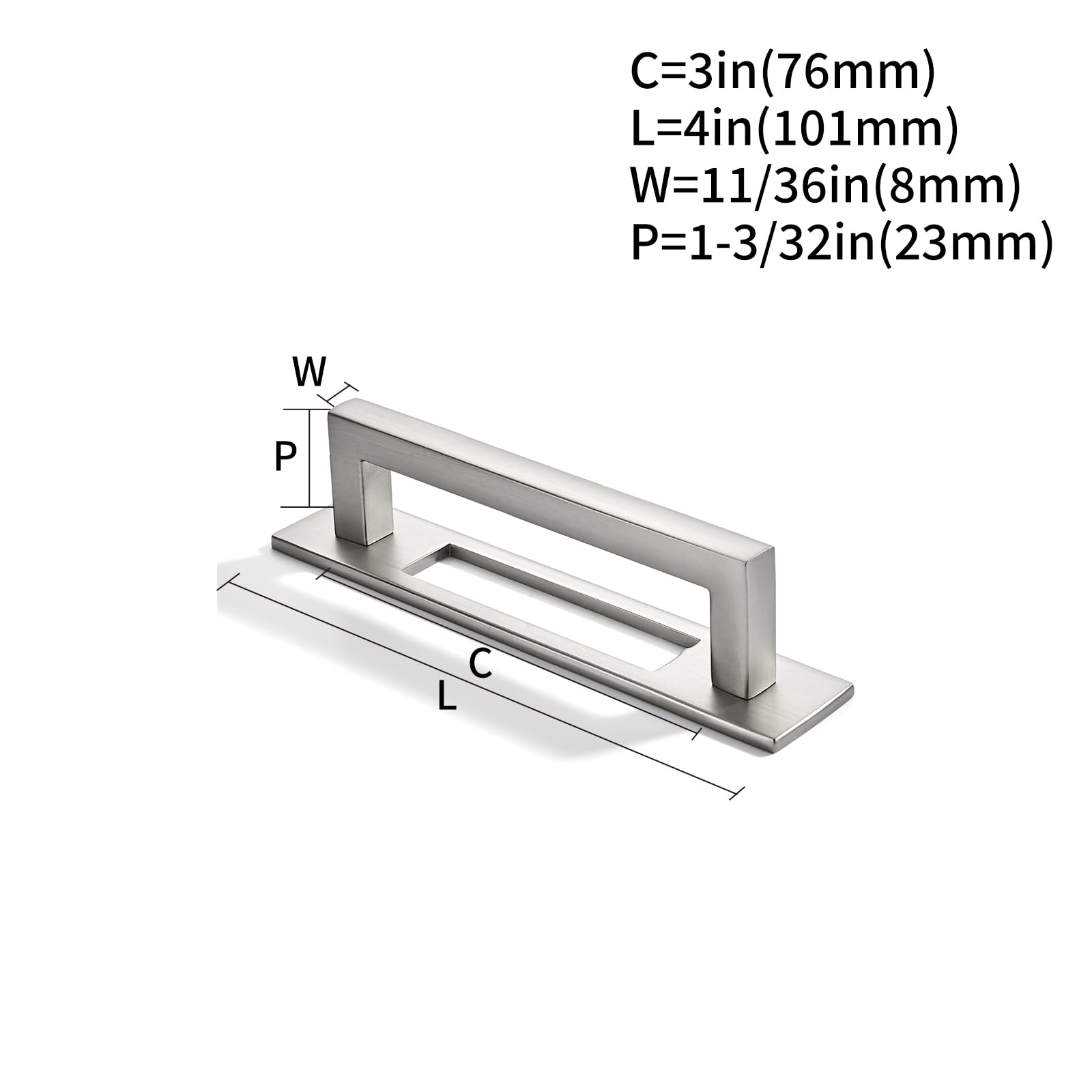 KHTUMEWARE-207BP Brushed Nickel Cabinet Pulls CTC 3 in (76 mm) 5-Pack in Brushed Nickel — KHTUMEWARE