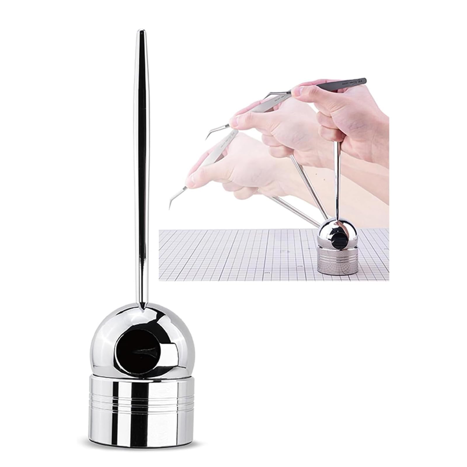 Precyzyjny stabilizator ręczny ze stali nierdzewnej, obrót w pionie o 360° w poziomie 210°, zmniejsza drżenie dłoni do modelarstwa, rzeźbienia, rękodzieła