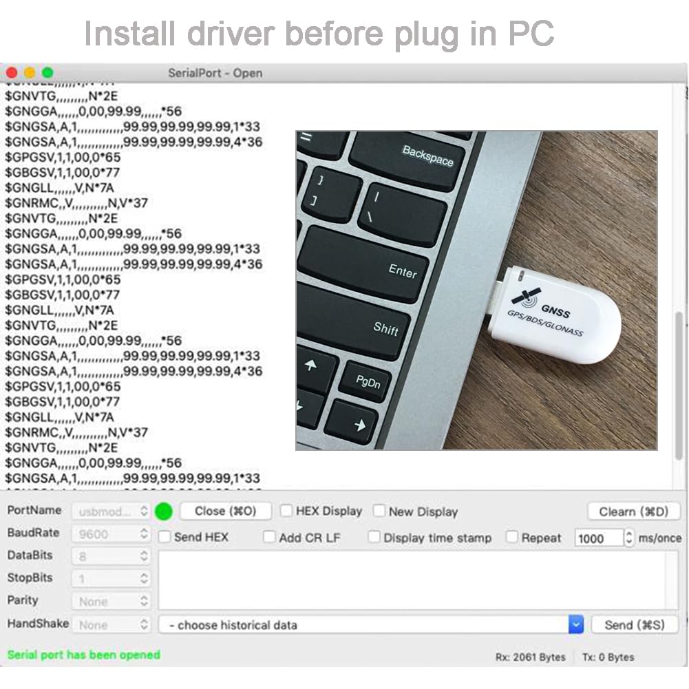 DIYmalls G72 G-Mouse - Módulo receptor GPS USB GNSS GPS Dongle NMEA 0183 con indicador LED PPS para Linux Windows PC, no para Android, no para iOS