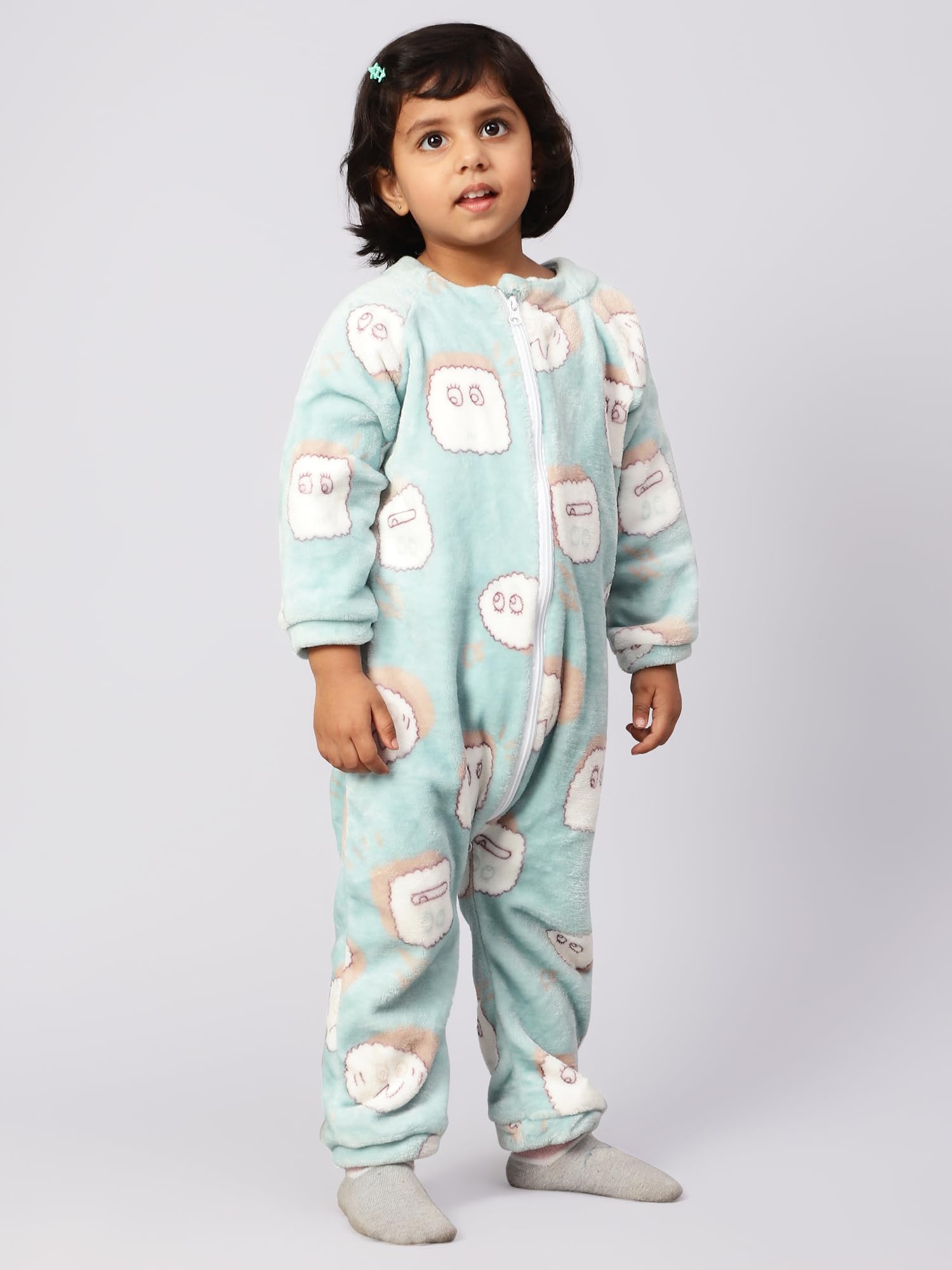 Bubble Berry Romper Night Suit Kids and Babies, 18M-24M, Green Cartoon- Winter - Image 3 thumbnail