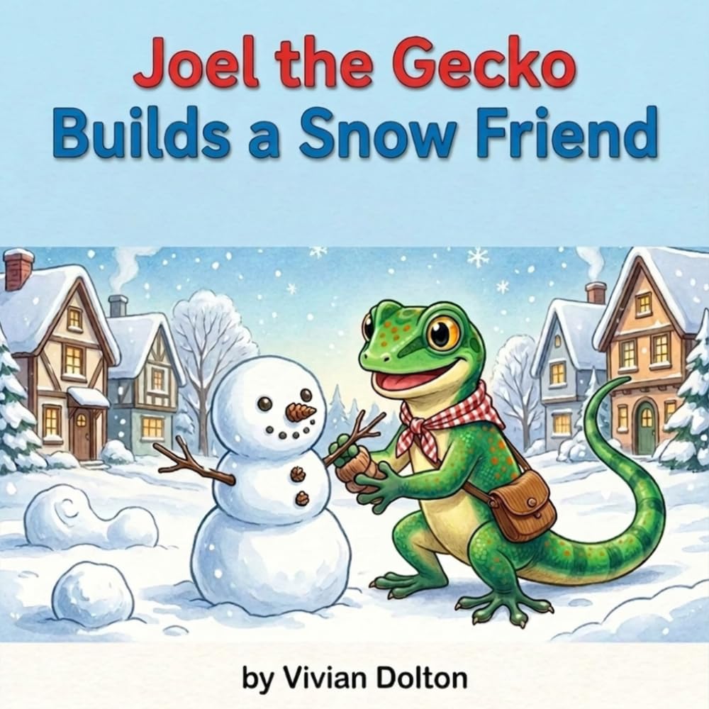 Joel the Gecko Builds a Snow Friend