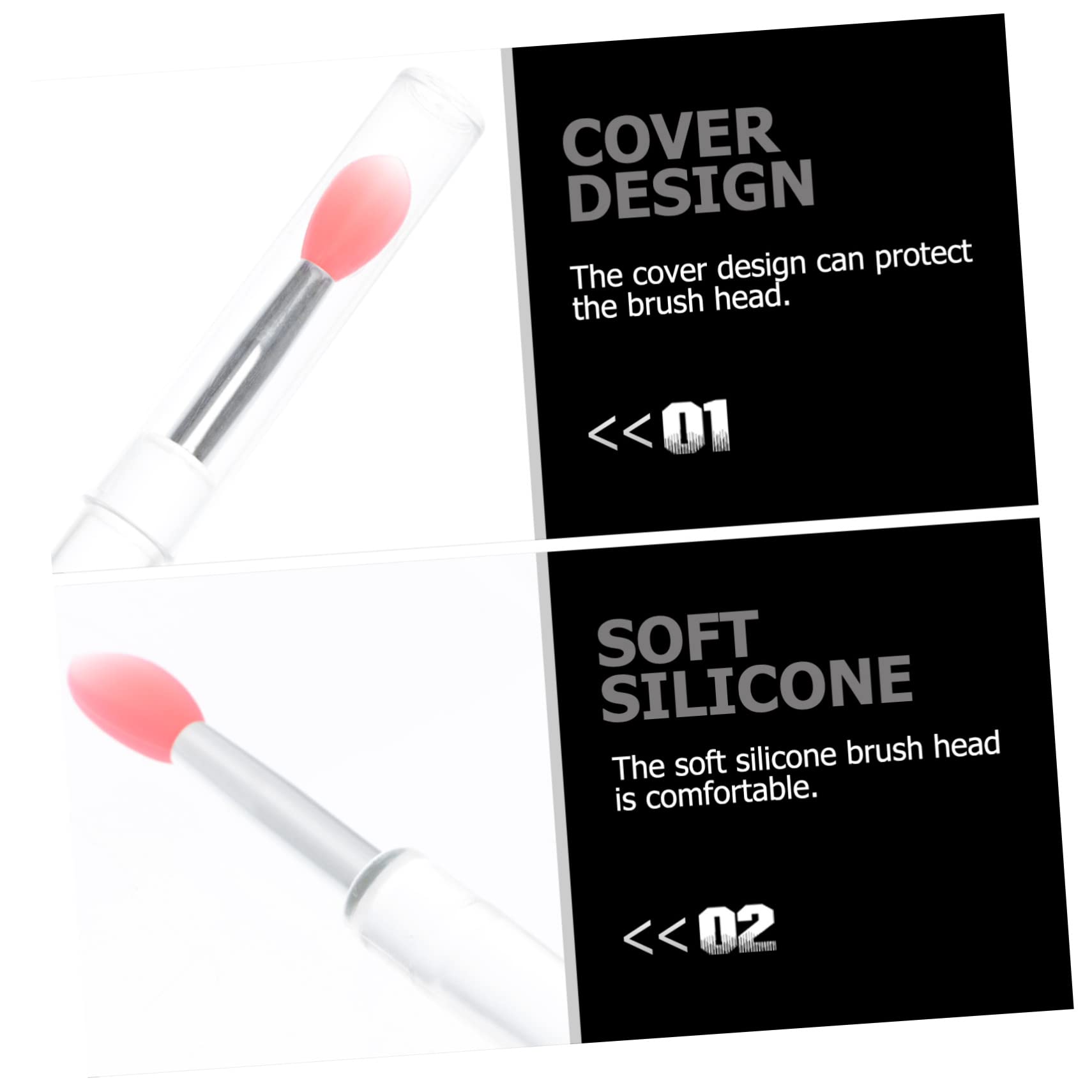 Didiseaon 6pcs Silicone Lip Brush Set Lipstick Applicators Cover Perfect for Travel Daily Use