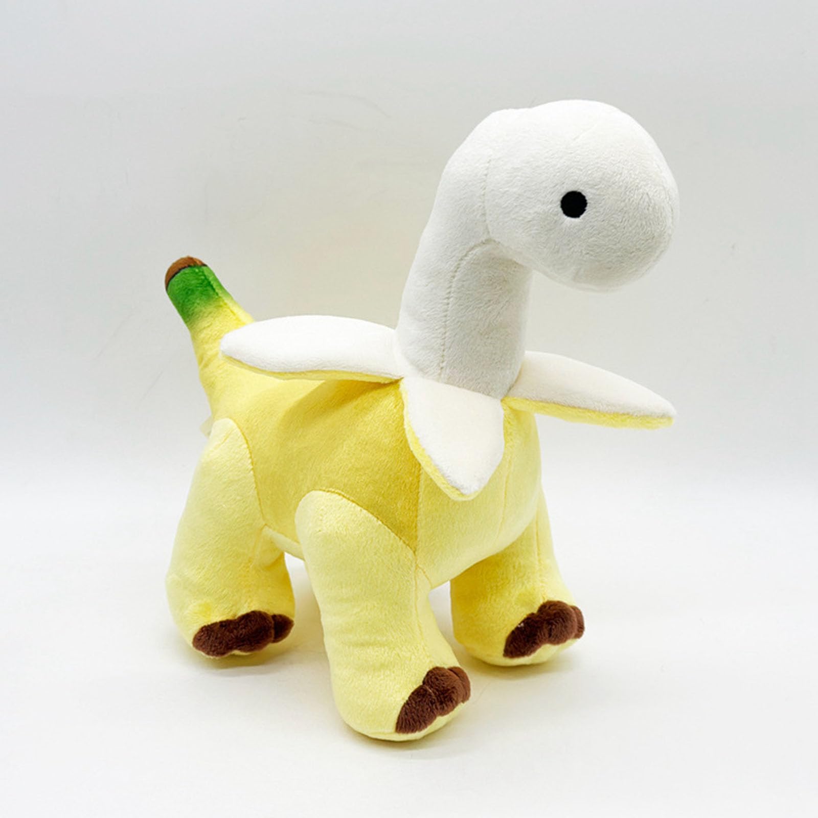 JORCEDI Bananasaurus Plush Toy 25cm, Funny Banana Dinosaur Stuffed Animal, Cute Yellow Banana Peel Long‑Neck Dino Soft Toy, Gift for Kids Adults, Home Bedroom Decor (25cm)