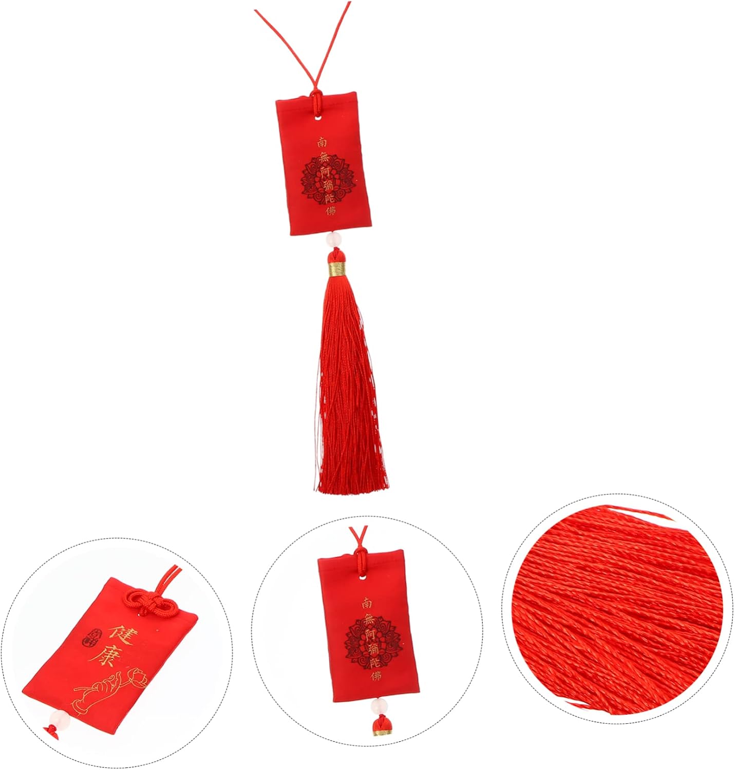 Chinese Style Sachet Bag with Tassel Handmade Blessed Pouch for Home Fragrance and Wall Decoration Red Storage Container with Ornamental Tassel Space-Saving Traditional Blessing Accessory