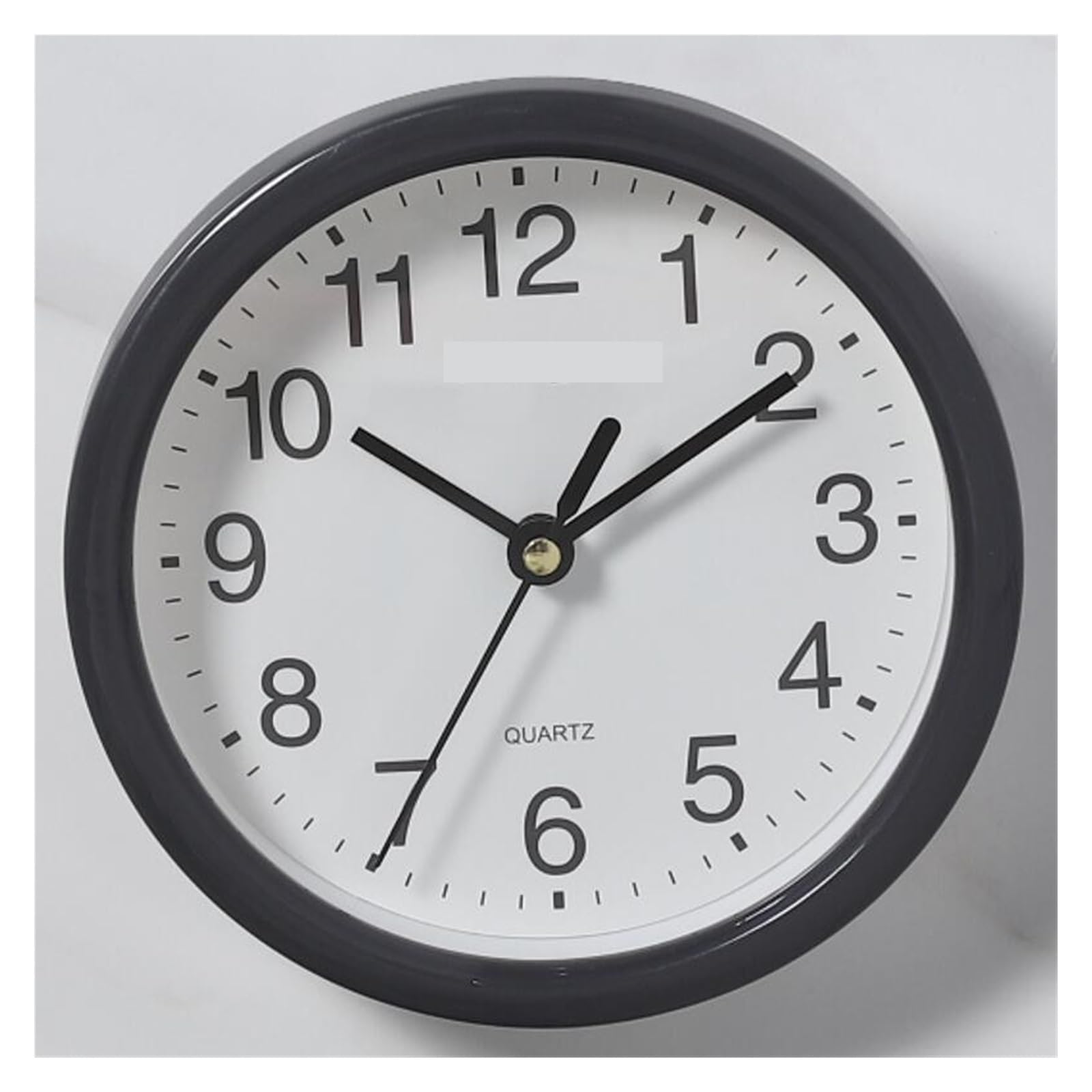 LUYSGBXR Wall Clock Small Wall Clocks With Frame Transparent Plastic Candy Colors Mute 15cm Hanging Watch Clock Living Room Home Decor(Black)