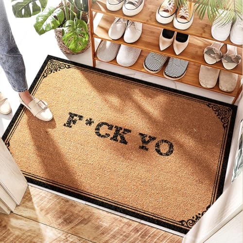 Tapis d'entrée extérieur demi-lune lavable pour éliminer la boue devant la porte