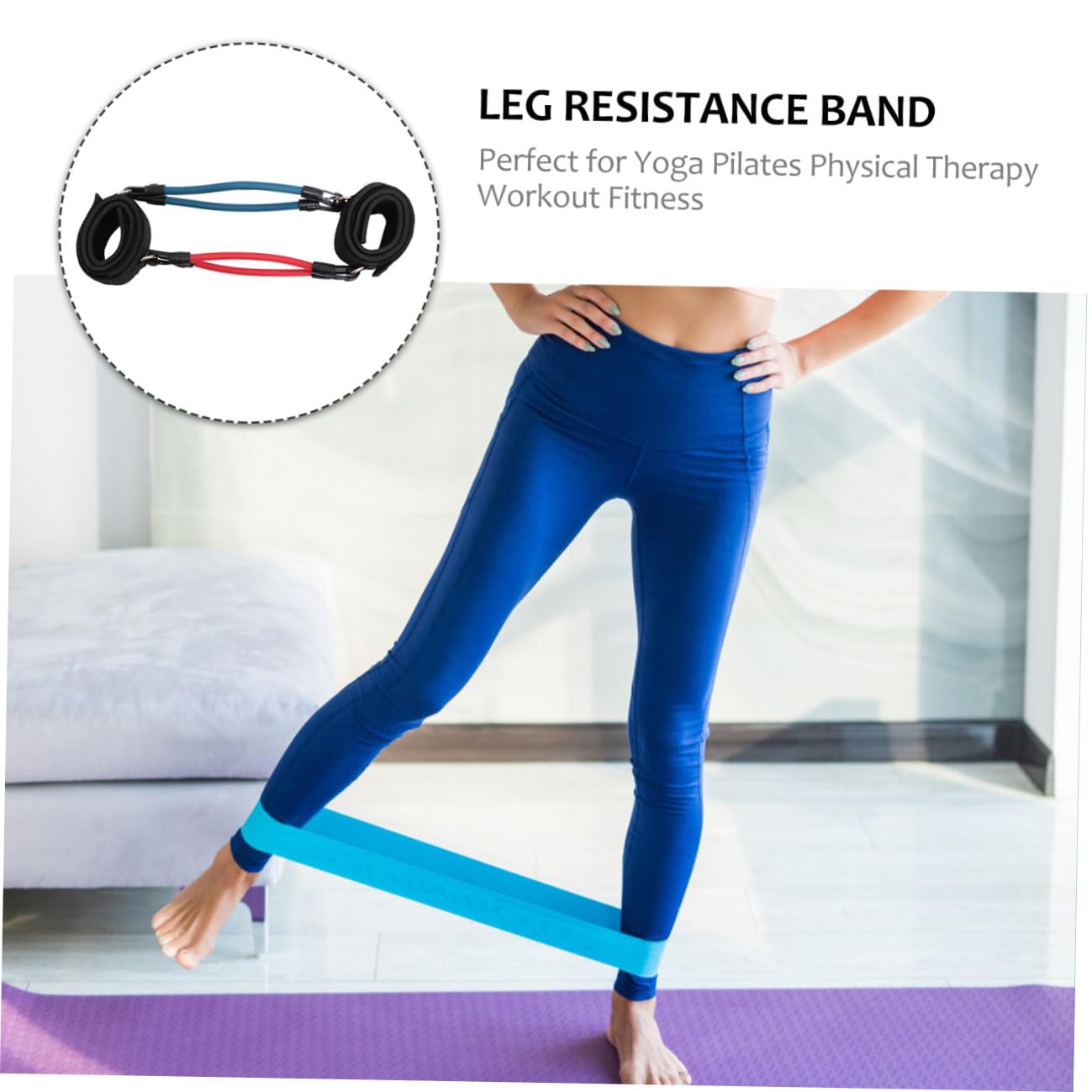 Happyyami Fascia Di Resistenza Per Gambe Lattice Naturale Per Allenamento Yoga e Fisioterapia Resistenza Da Accessori Per Stretching e Trazioni
