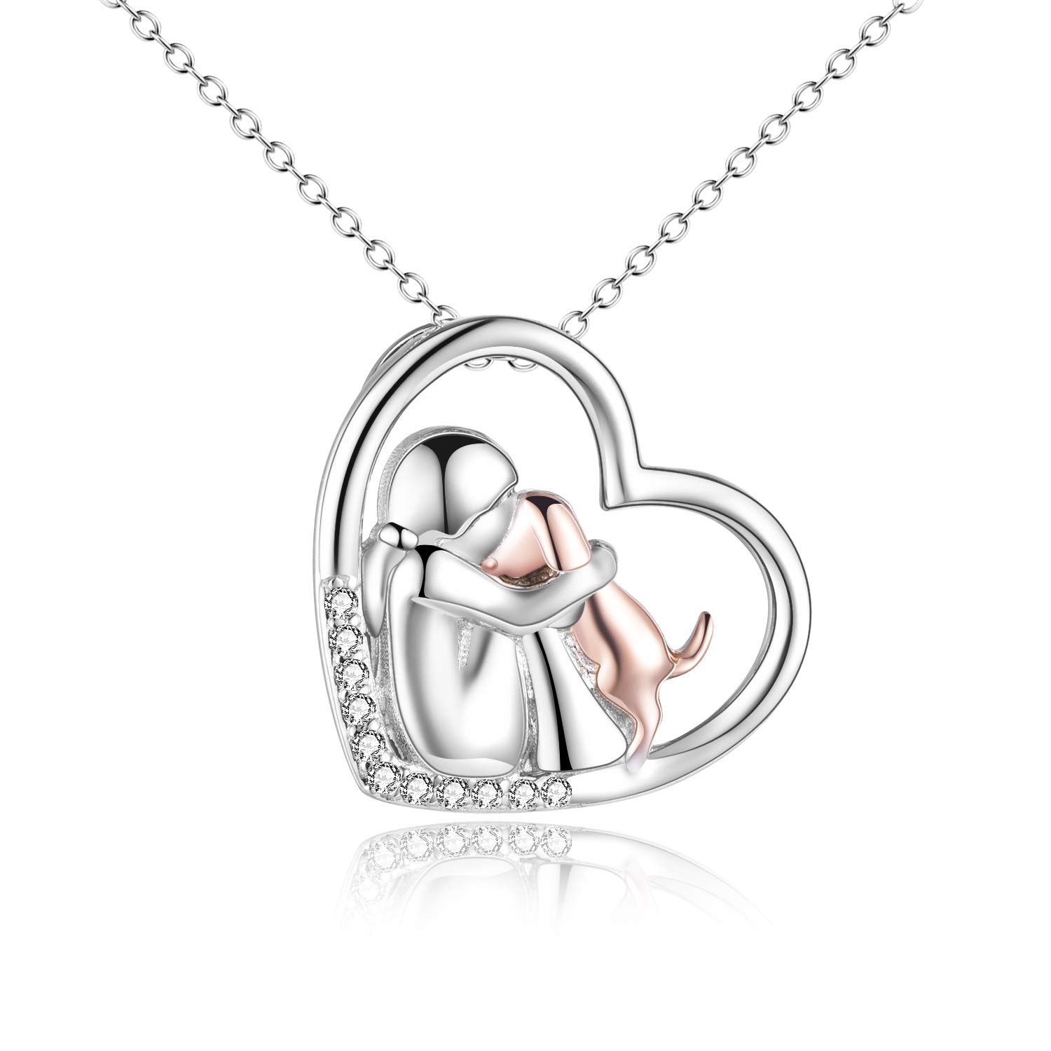 Sterling Silver Keepsake Dog Pendant Necklace Dog Lover Memorial Gifts for Women