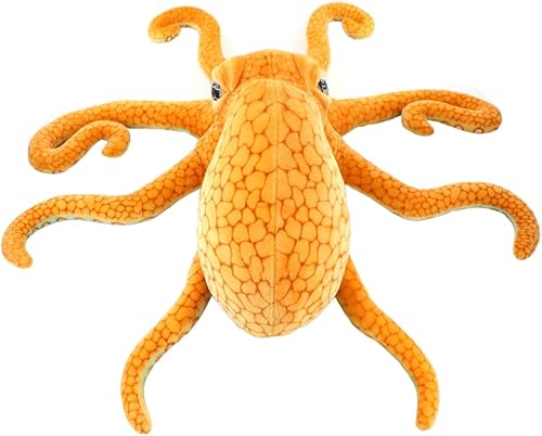 Miniatura 5 de JESONN Juguete de peluche gigante realista de animales marinos suave pulpo naranja 335 pulgadas