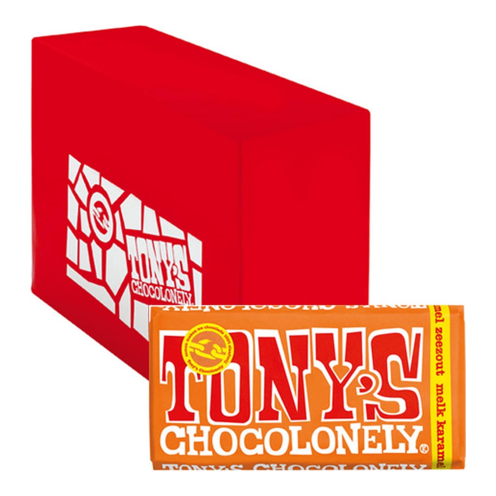 Caramello E Sale Marino | Tony'S Chocolonely | Tonys Chocolonely Chocolate Bars | 15 Pack | 2700 Grammi Total, Tonys Chocolate | Reep Cioccolato Al Latte