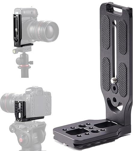 Aitteel Cámara DSLR L Soporte Horizontal Vertical Interruptor Trípode Placa de liberación rápida Compatible con Canon Nikon Sony dji Osmo Ronin Zhiyun Estabilizador Trípode Monopie Aitteel Cámara DSLR L Soporte Horizontal Vertical Interruptor Trípode Placa de liberación rápida Compatible con Canon Nikon Sony dji Osmo Ronin Zhiyun Estabilizador Trípode Monopie