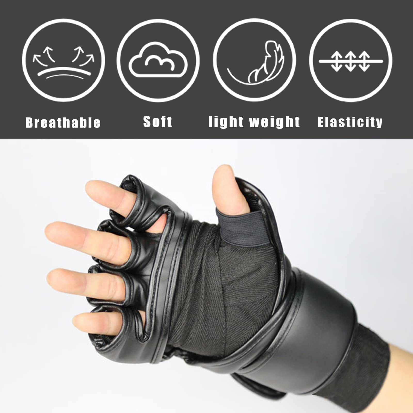 Senston Guantes MMA Grappling Sparring, Boxeo Entrenamiento Artes Marciales Taekwondo Karate Muay Thai