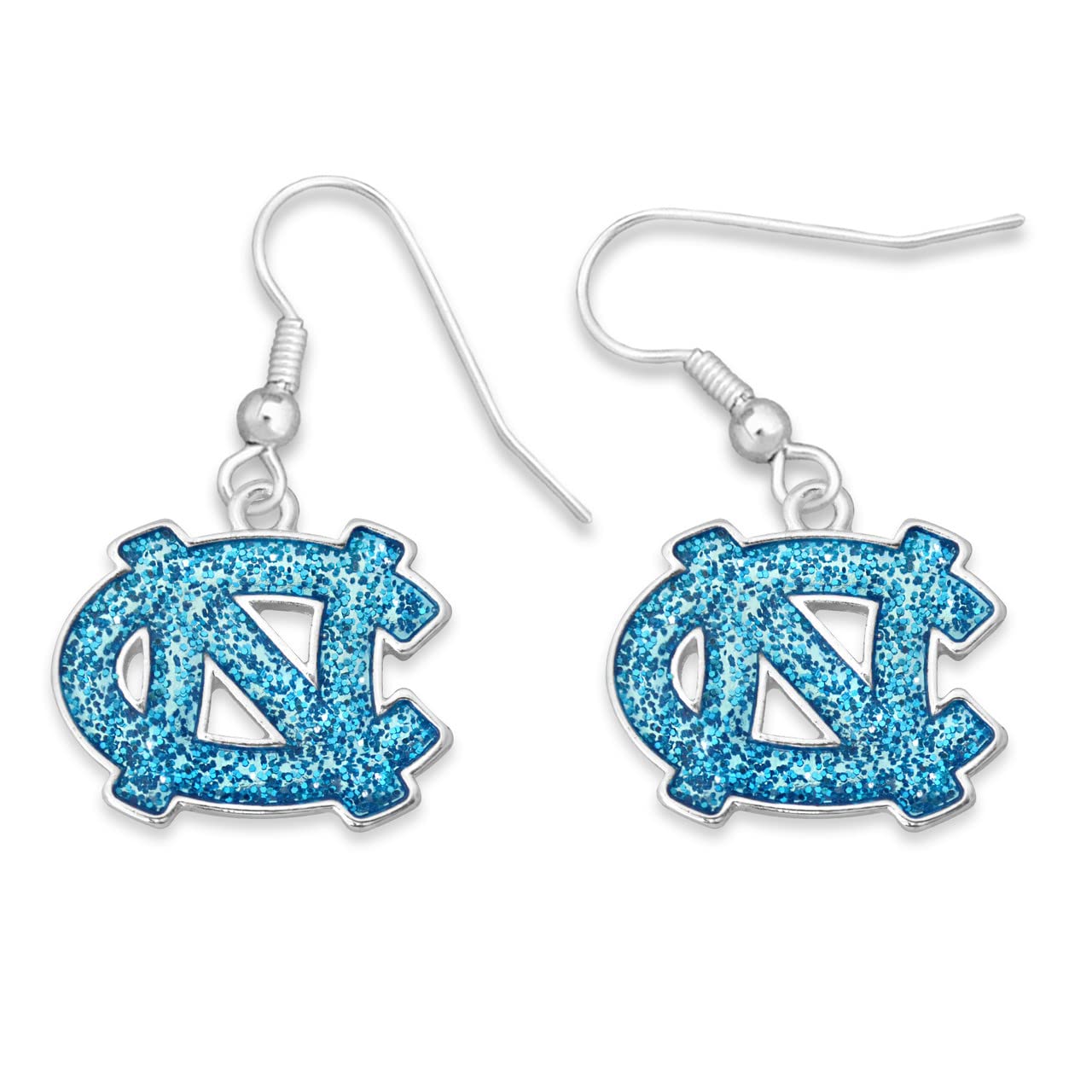 From the Heart 43345 North Carolina Glitter Logo Earrings UNC