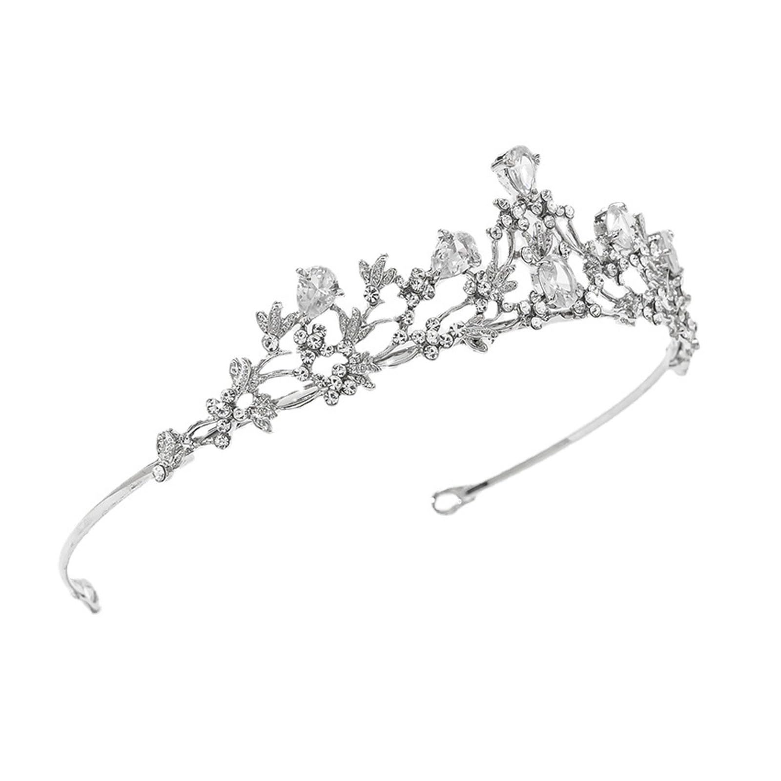 YINGLUOEU Decorativa de Corona de Cristal Nupcial Corona de Cristal Nupcial de la Boda Novia De Diadema para Mujeres Damas Nupcial Cumpleaños