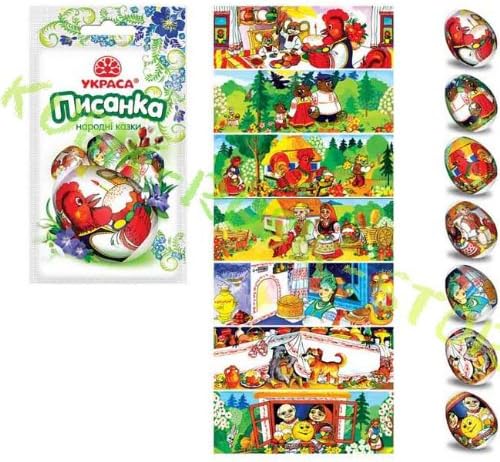 Kit for 7 Eggs Heat Shrink Wrap Sleeve Decoration Easter Pysanka "Folk Tales"