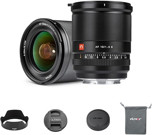 VILTROX Lente de cámara F1.4 f1.4 de 0.512 in para Sony e Mount, Super gran angular APS-C Prime Lente para Sony Canera ZV-E10 a6400 a6600 a6100