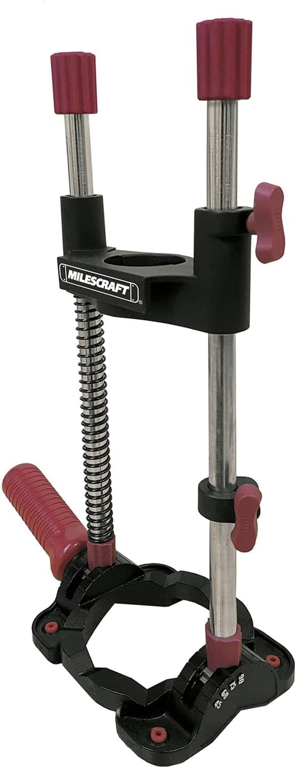 1368 DrillMate Portable Drill Guide for 43mm Diameter Collar International Style Drills. Multi-Angle Drilling Guide with Control Spring and Self-Centering Base. Drills Flat or Round Stock