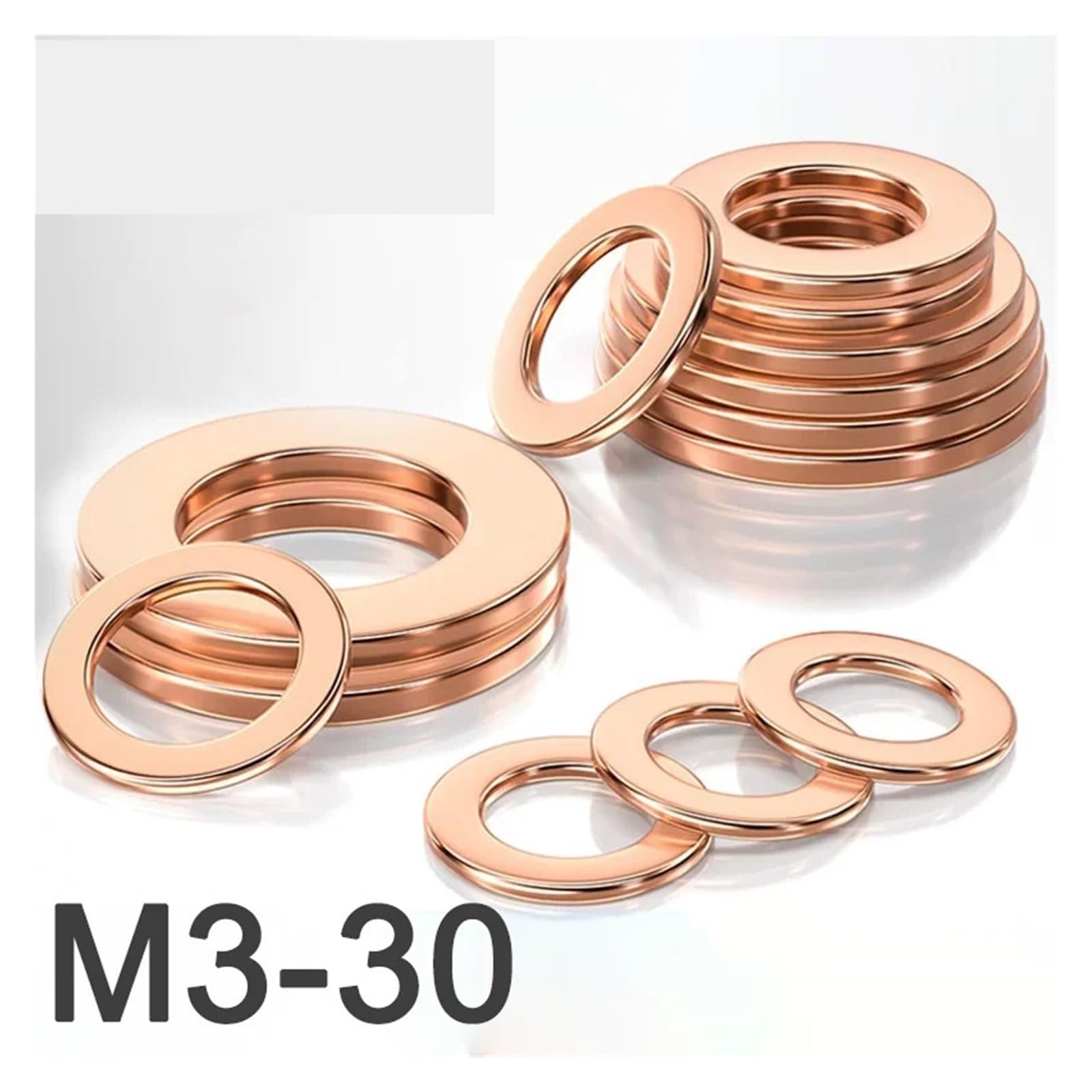 Płaska podkładka uszczelniająca z czystej miedzi z litego oleju Uszczelki płaskie uszczelki dystansowe zatyczki do kubka(M10x20x1.5 (10pcs))