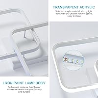 Vista 5 de DELIPOP Lámpara de techo LED moderna de 23 pulgadas, lámpara de techo empotrada de 42 W 6500 K, lámpara de techo acrílica para pasillo, sala