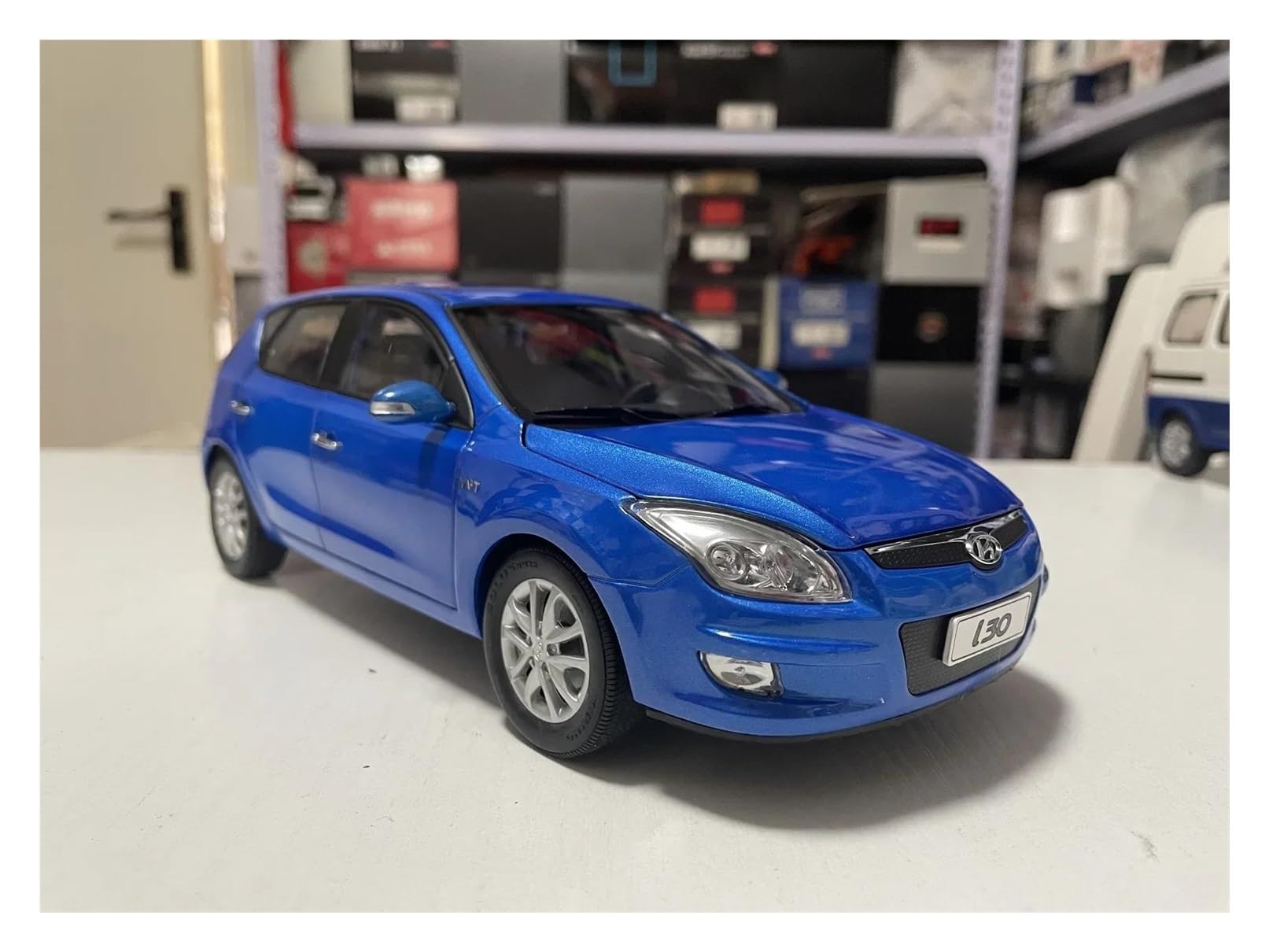 Metallo Scala Replica 1 18 Per Collezione Auto In Lega Blu Hyundai I30 2009 Di Pechino, Modello Statica Decorazione Souvenir Hobby Veicoli Giochi Set