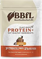 Vista 12 de BBfL Batido de proteínas a base de plantas – 0.76 oz de proteína vegana, cúrcuma + curcumina 95 + canela de Ceilán, prebióticos, enzimas digestivas
