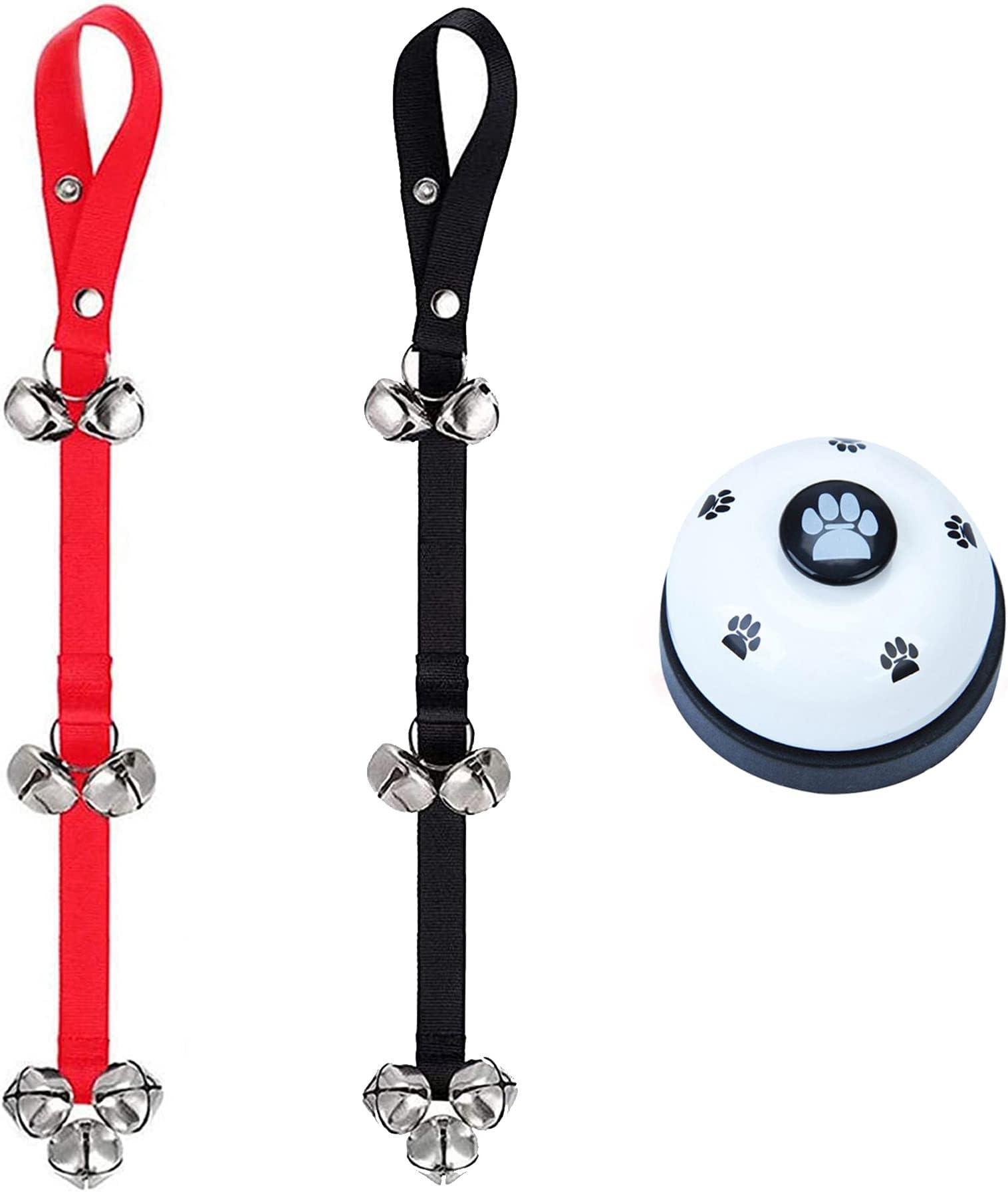 WOHENI Dog Doorbells for Potty Training, Adjustable Potty Dog Bells Pet Bells for Door Knob, Puppy Training, Housebreaking, Go Outside-Potty, and Extra Loud Bells (Black+Red)