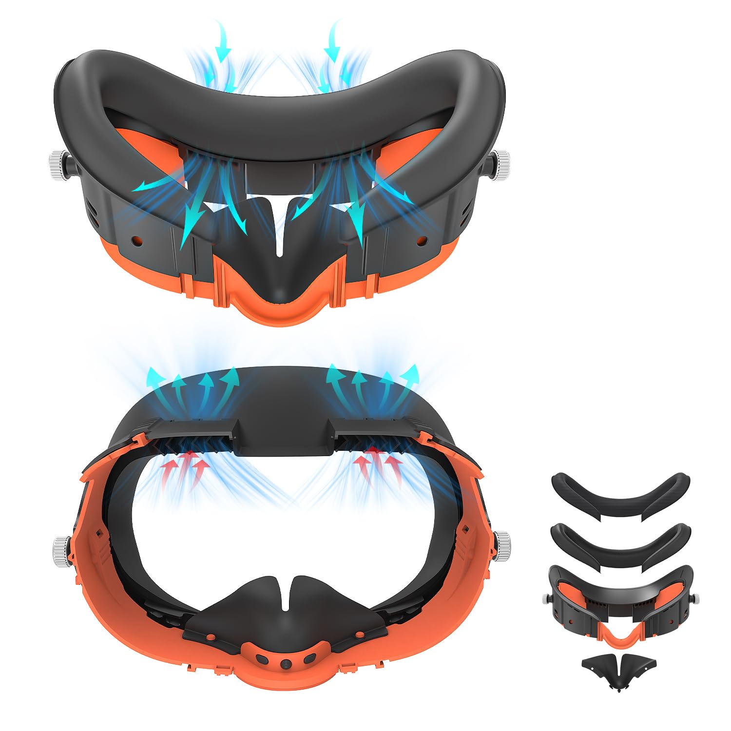 VR Accessory Compatible with Quest 3, Facial Interface, Face Cover Compatible with Quest 3 - with PU Cushion & Breathable Ice Silk Cotton Face Cushion Pad Replacement