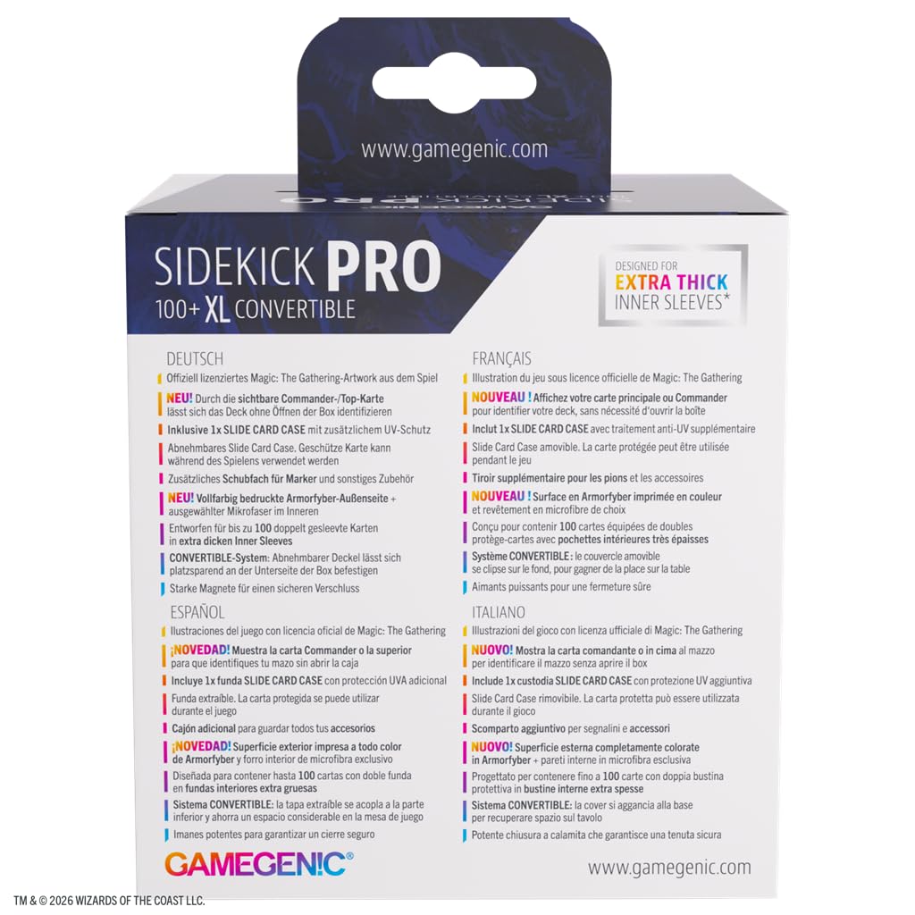 Gamegenic MTG Lorwyn Eclipsed Sidekick Pro 100+ XL Ashling, Accesorio de Juego, Caja Sólida y Resistente Protege de Forma Segura, Multilingüe