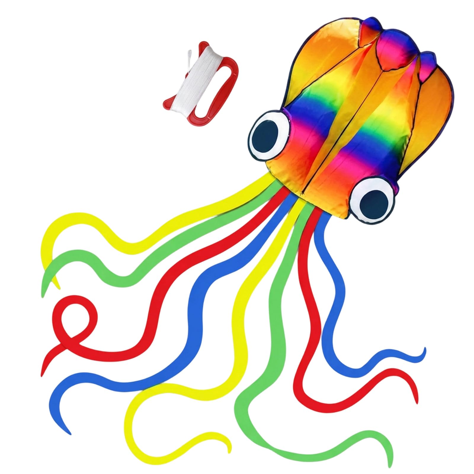 2 Pcs Kites for Adults, Giant Rainbow Soft Octopus Kites And Kite String, Outdoor Activities with Large Kites, Easy Flying Design for Parks and Beaches, Complete Set for Recreational Use
