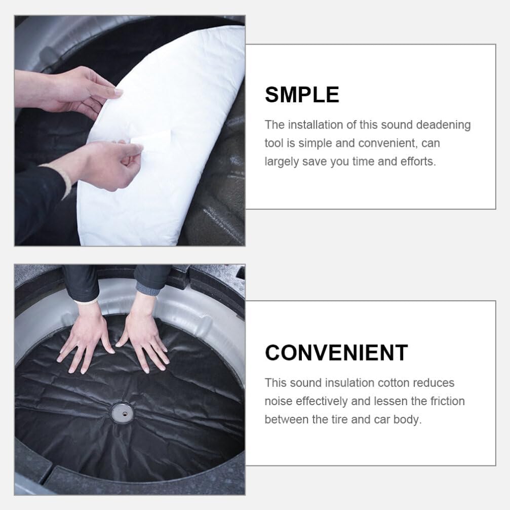 Spare Tire Sound Insulation Pads Car Tire Sound Dampening Wrap Automotive Wheel Round Car Trunk Cotton for Automotive Accessories