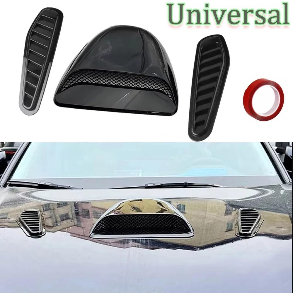 Presa D'aria Cofano Dell'auto Accessorio modifica dell'autoadesivo sfiato regolazione del flusso d'aria universale della copertura decorativa paletta cofano(2pcs carbon fiber)