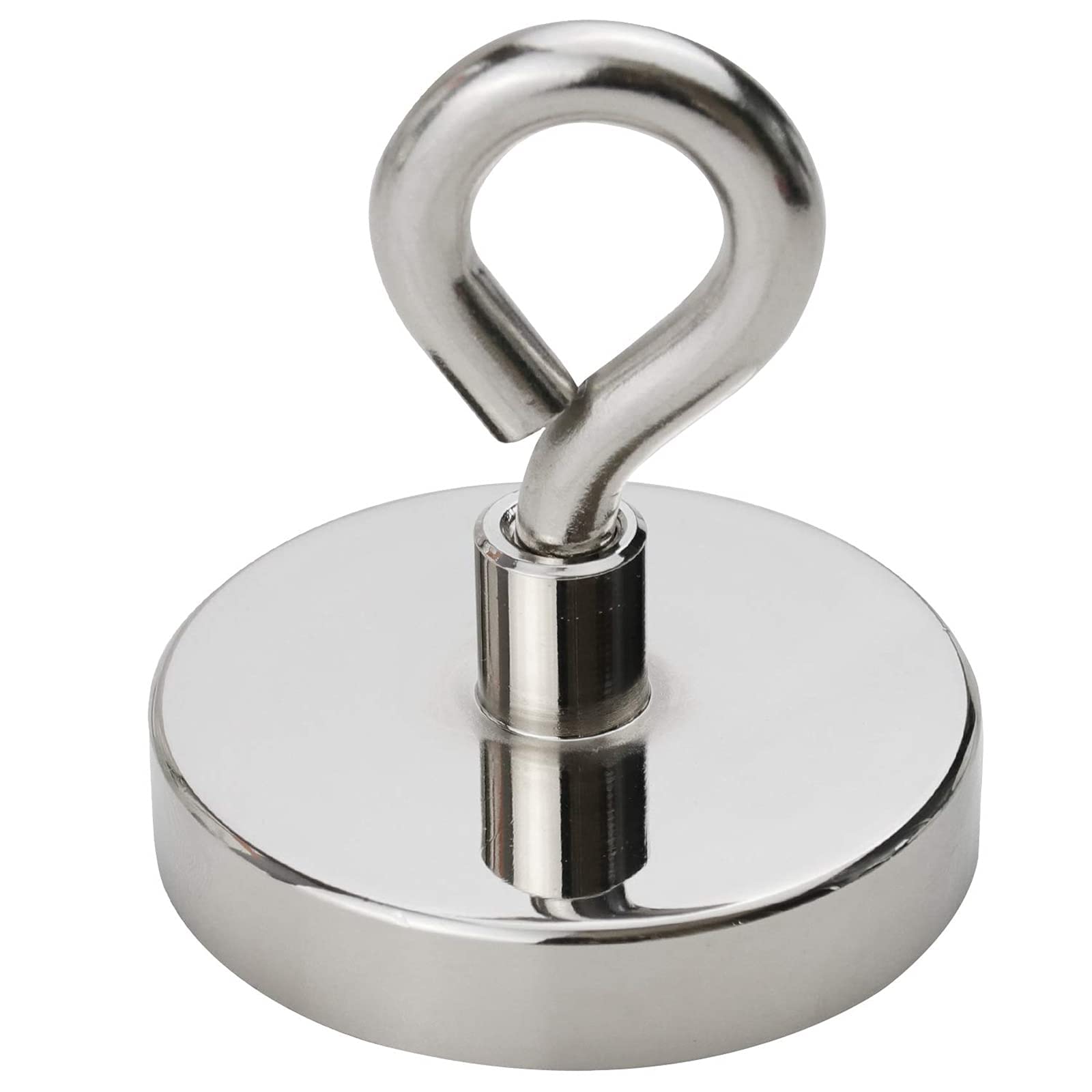 HLGLQZNeodymium Magnet, 110KG Pulling Force Super Powerful Round Fishing Magnet with Eyebolt for Industry, Fishing And Salvage, Diameter 60MM,1 Pack