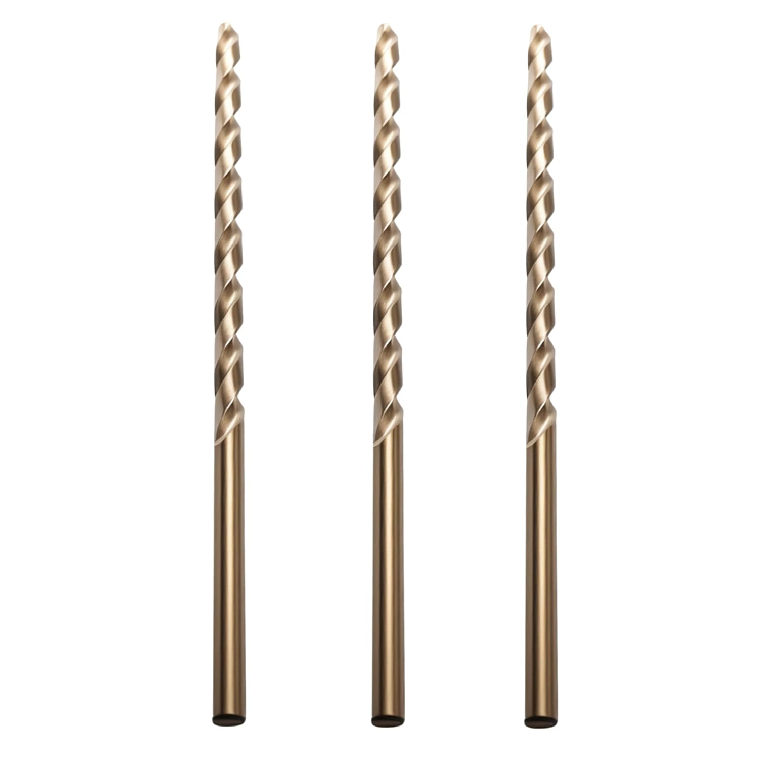 3/8 Inch x 12 Inch Cobalt Aircraft Extension Drill Bit Set (3PCS) M35 High Speed Steel Extra Long Drill Bits for Deep Hole Drilling for Stainless Steel, Hard Metal, Cast Iron, Wood & Plastic